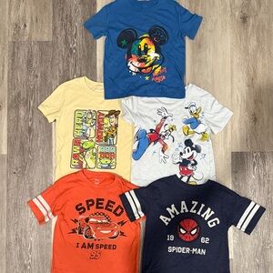 Disney/Marvel Bundle - Jumping Beans Boys Toddler 5T Kids T-Shirts - Bundle of 5